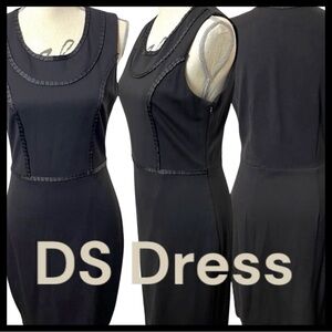 DS Dress Black Sleeveless Scoop Neck Knee Length Sheath Dress (8)